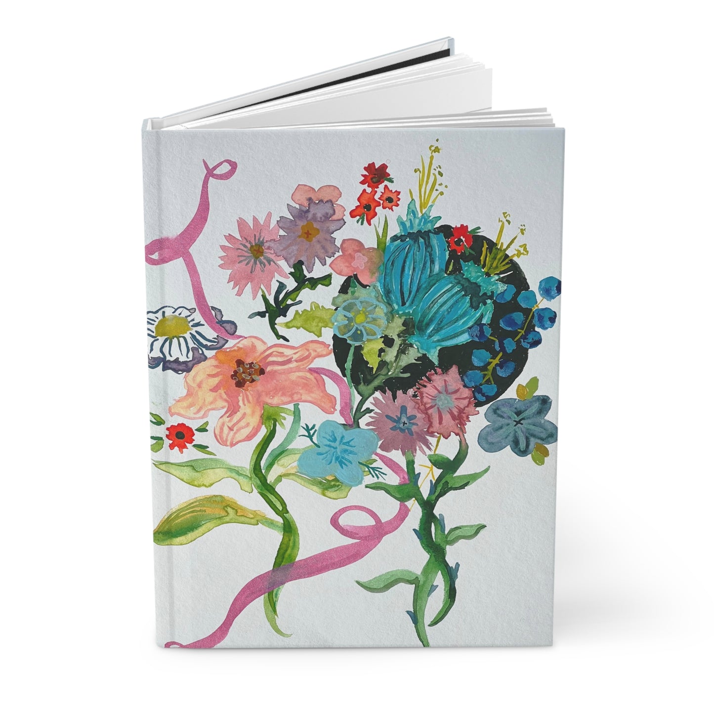 Whimsical Watercolor Floral Hardcover Journal Matte