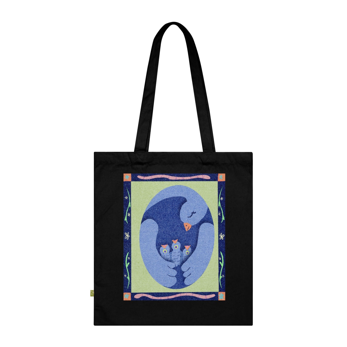 Mama Bird and Babies Organic Cotton Tote Bag