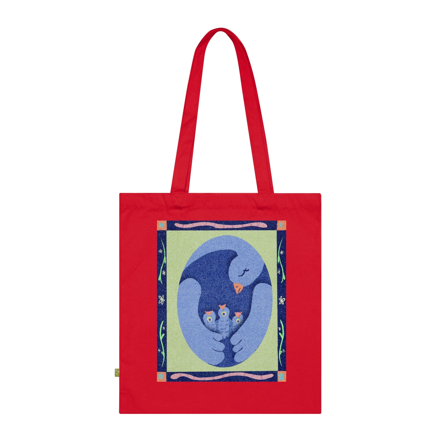 Mama Bird and Babies Organic Cotton Tote Bag