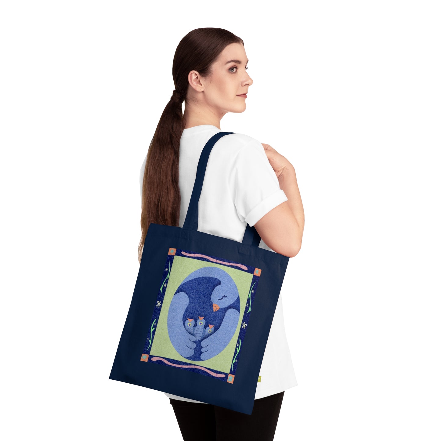 Mama Bird and Babies Organic Cotton Tote Bag