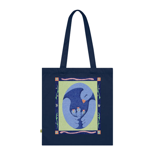 Mama Bird and Babies Organic Cotton Tote Bag