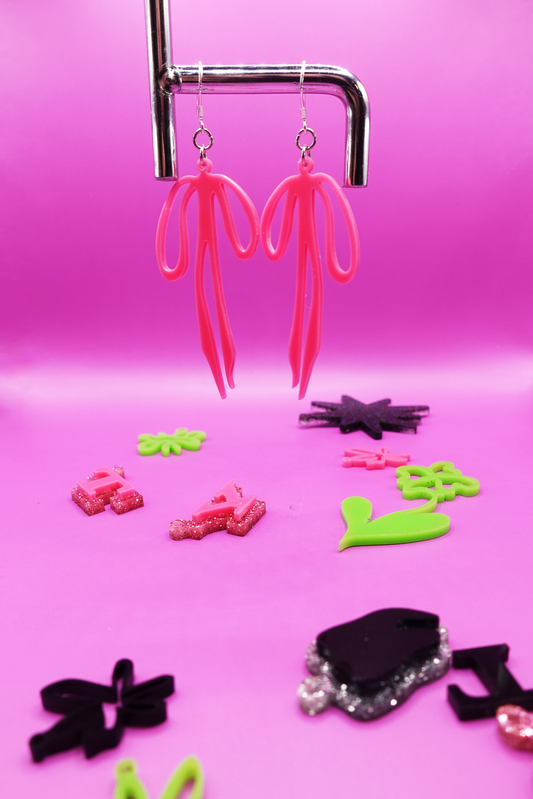 Acrylic Bow Earrings